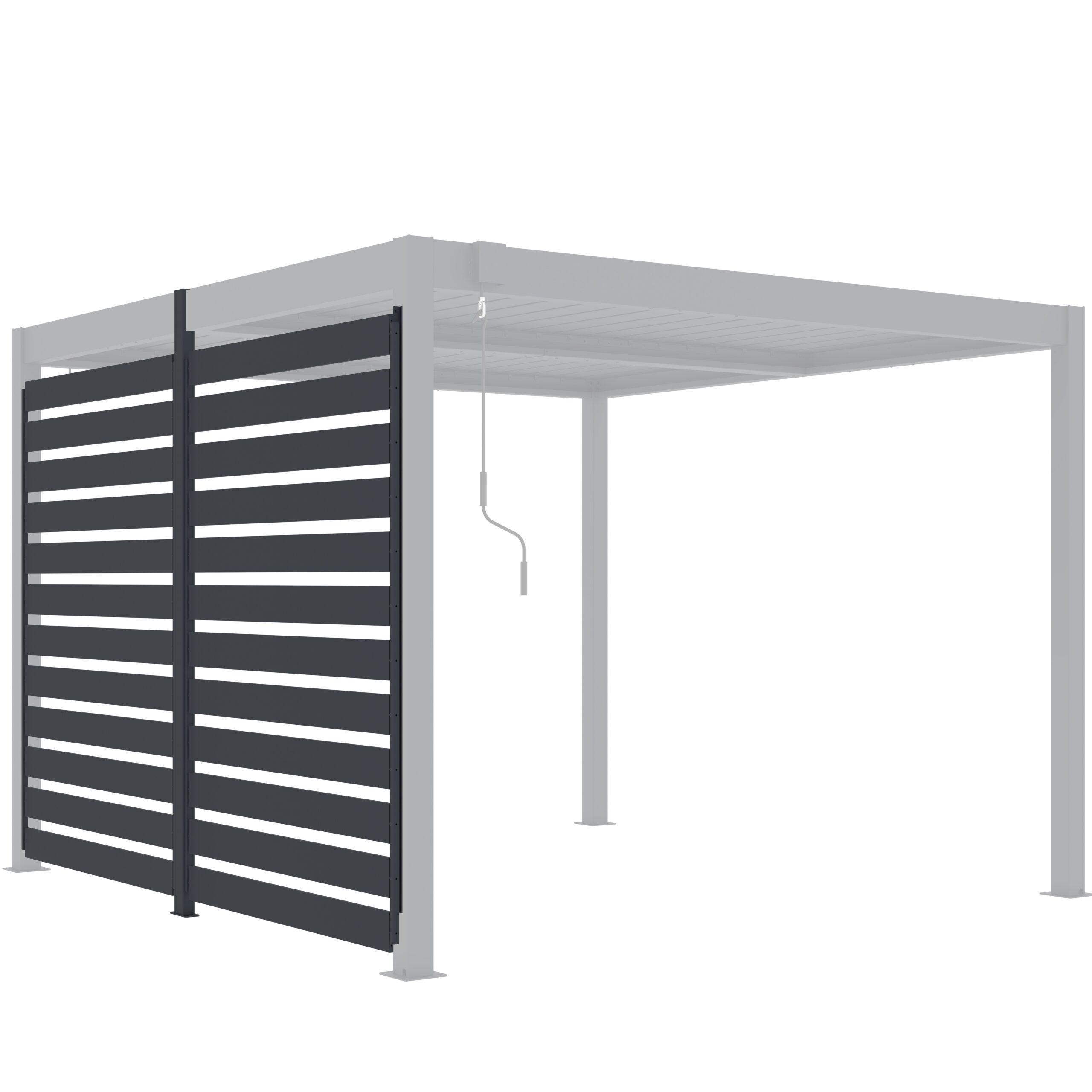 Persiana lateral ajustable de aluminio antracita para pérgola | 3m
