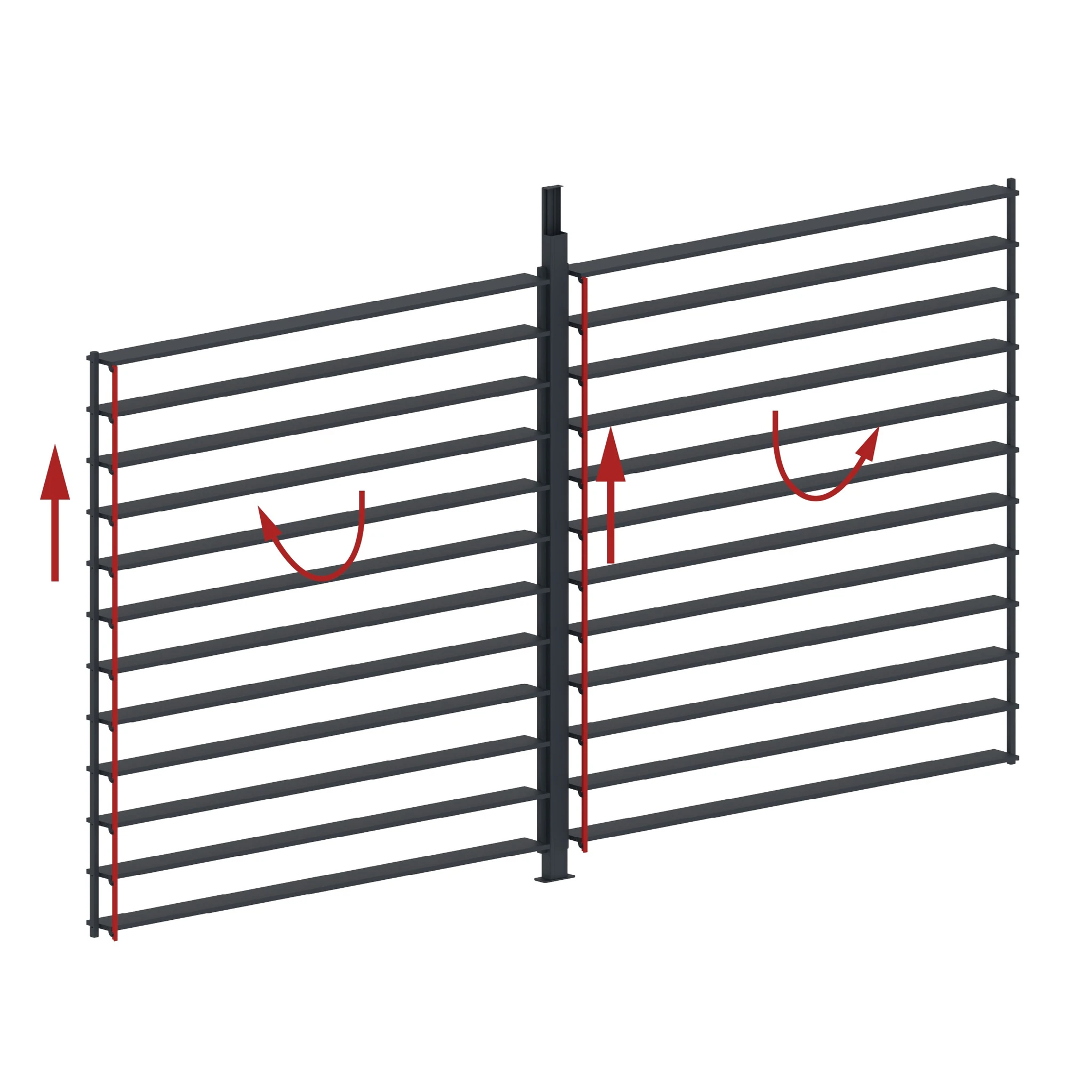 Persiana lateral ajustable de aluminio antracita para pérgola | 3m