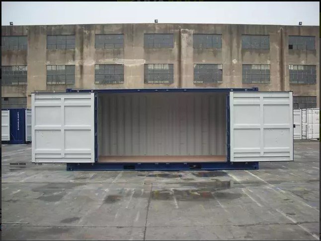 CONTENEDOR DE ACCESO LATERAL ABIERTO/LLENO DE 20 PIES AZUL 1