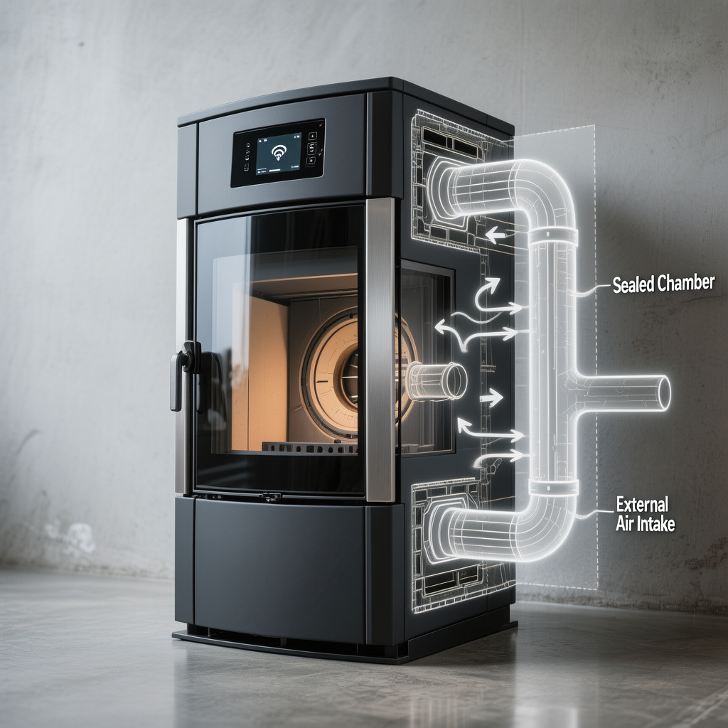 Estufa de Pellets 12 kW Hermetica – Casa Pasiva