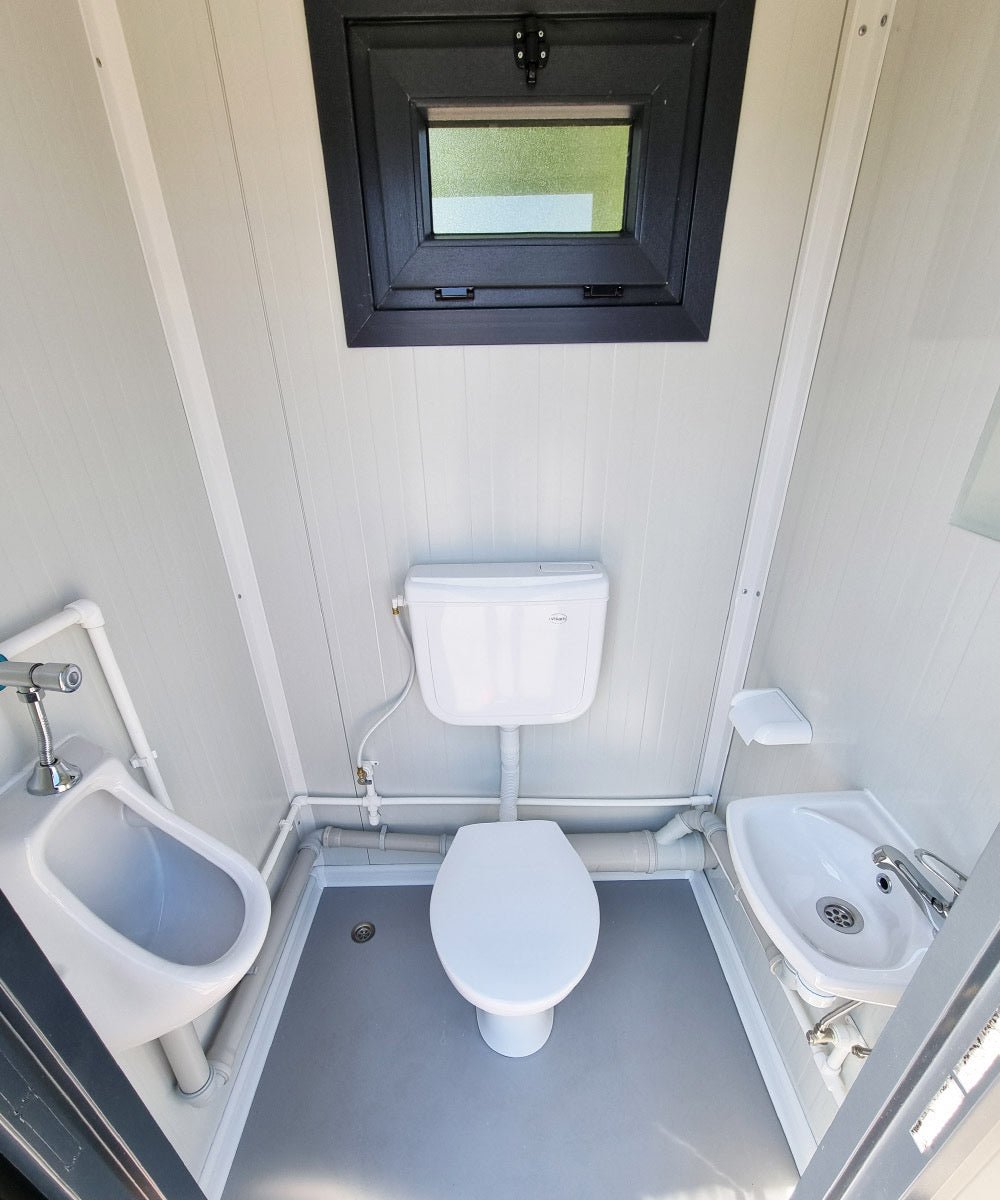 CONTENEDOR SANITARIO WC – URINARIO- CON DOBLE CABINA PARA (HOMBRE Y MUJER) 240X120M