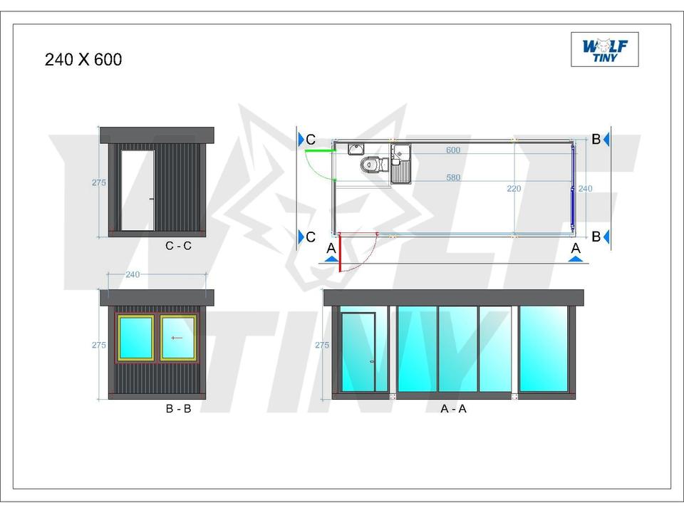 CONTENEDOR DE OFICINA MODELO BLACK PANTHER 240 X 600