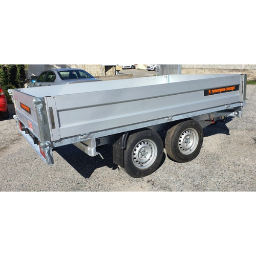 REMOLQUE ELÉCTRICO HIDRÁULICO DE TRIPLE VOLQUETE CON BOMBA MANUAL DE EMERGENCIA