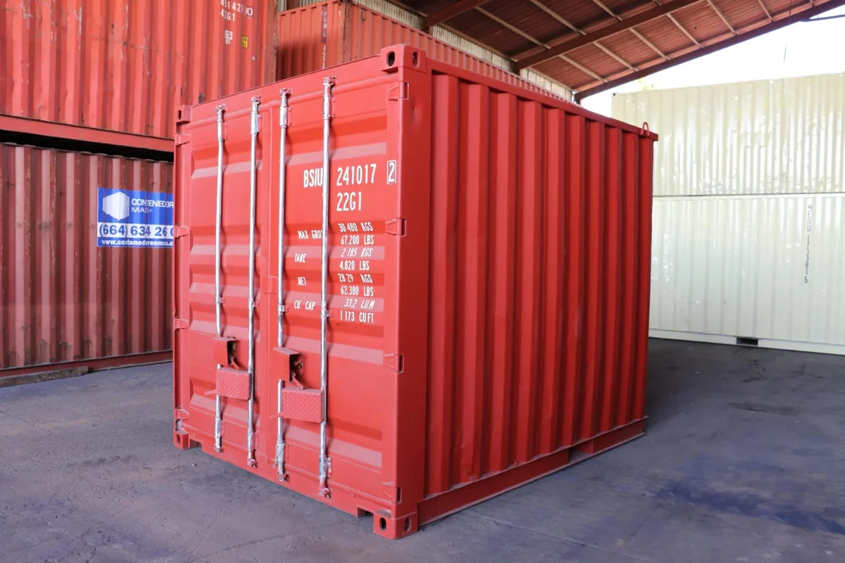 CONTENEDOR DE ENVÍO DE 10 PIES (UN VIAJE) ROJO