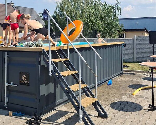 Piscina contenedor 6,2mx 2,5m lista para usar, Paquete Confort