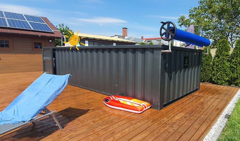 Piscina contenedor 6,2mx 2,5m lista para usar, Paquete Confort