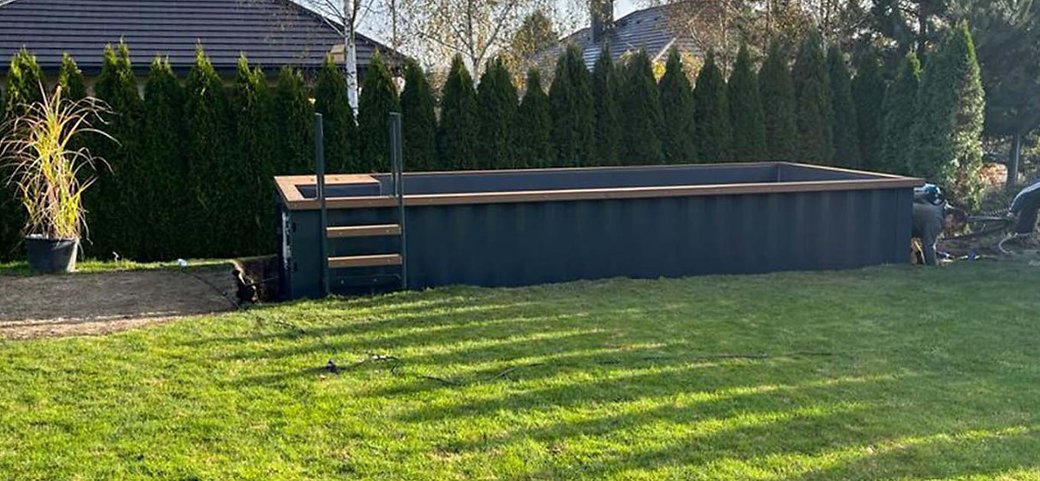 Piscina contenedor 6,2mx 2,5m lista para usar, Paquete Confort