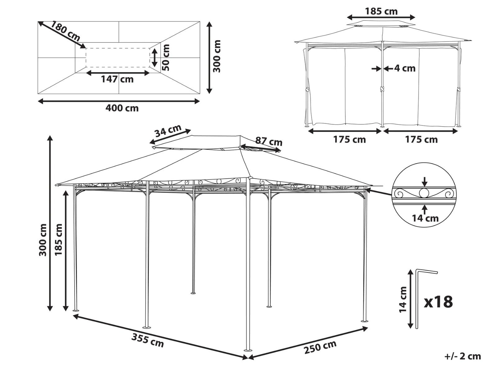 Gazebo COLOS Metal Beige