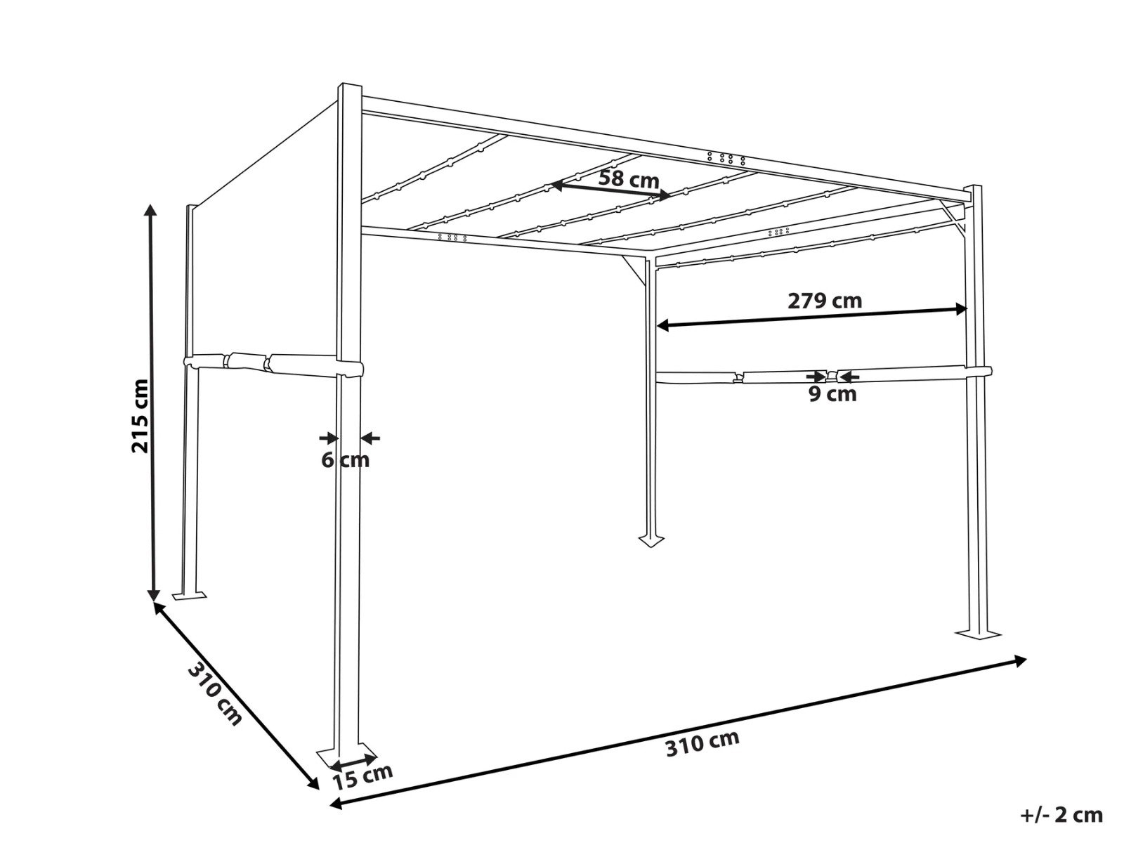 Gazebo LED PARGA Gris Oscuro