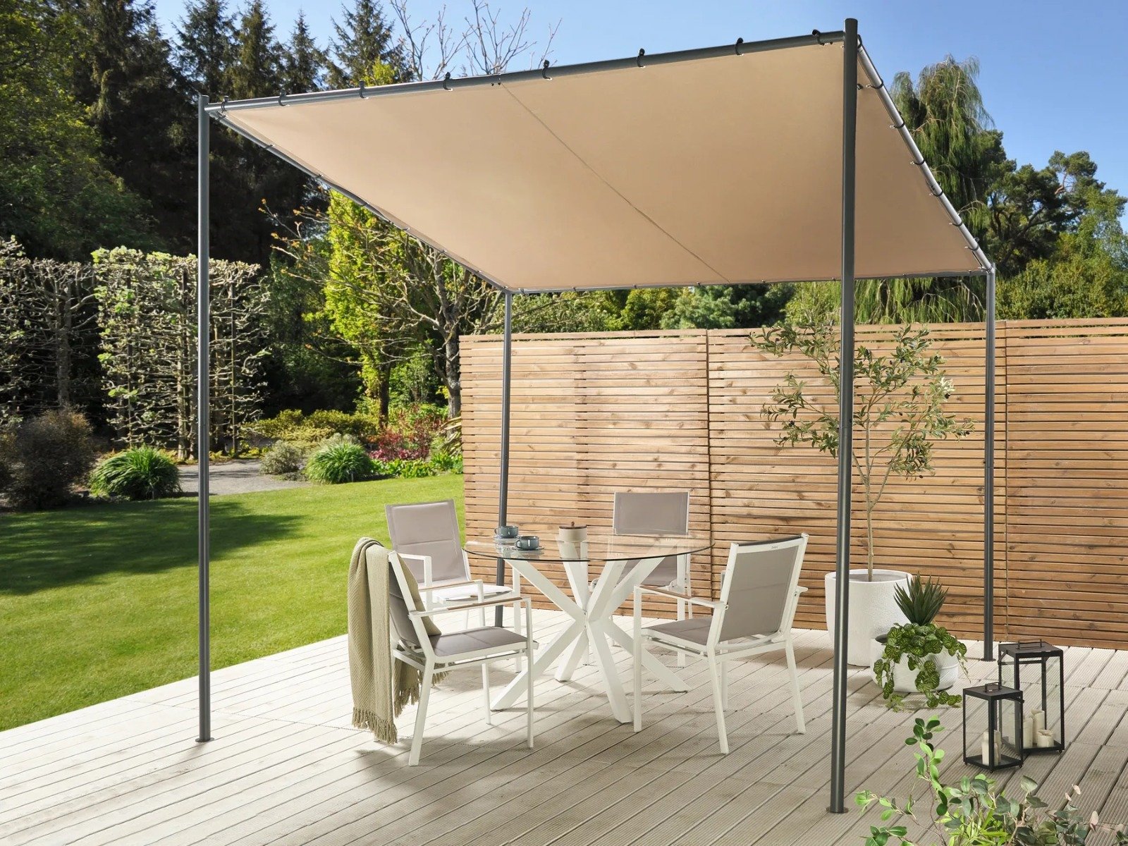 Gazebo VIMINO Metal Taupe