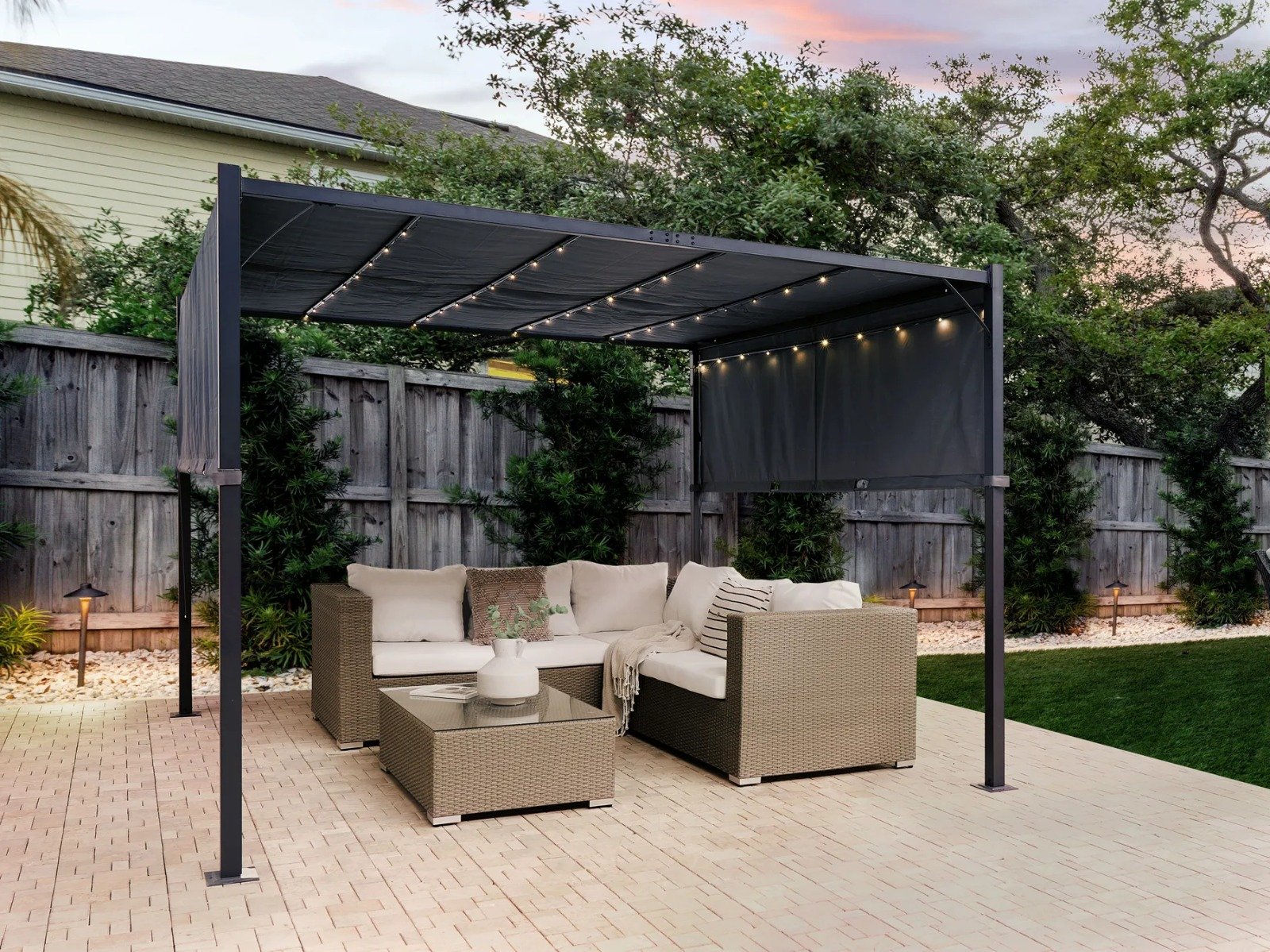 Gazebo LED PARGA Gris Oscuro