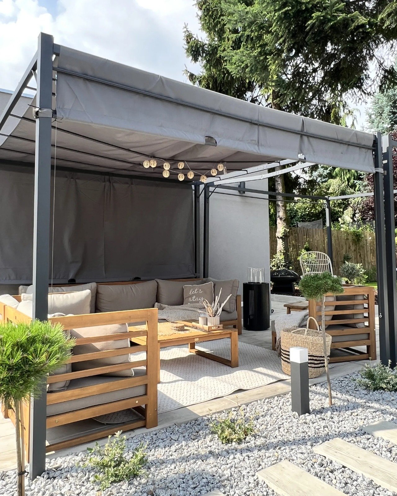 Gazebo LED PARGA Gris Oscuro