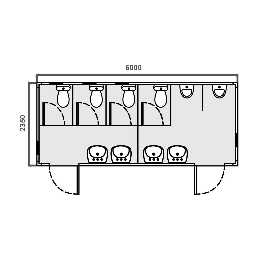 Módulo Sanitario Prefabricado Sani Master Mixto