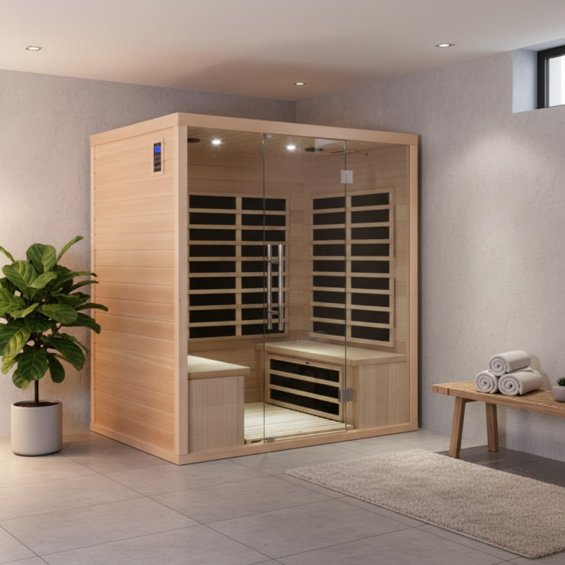Sauna de infrarrojos con paneles de carbono 3200W LUXE 4 lugares