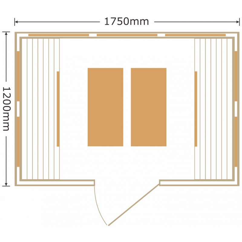 Sauna de infrarrojos con paneles de carbono 3200W LUXE 4 lugares
