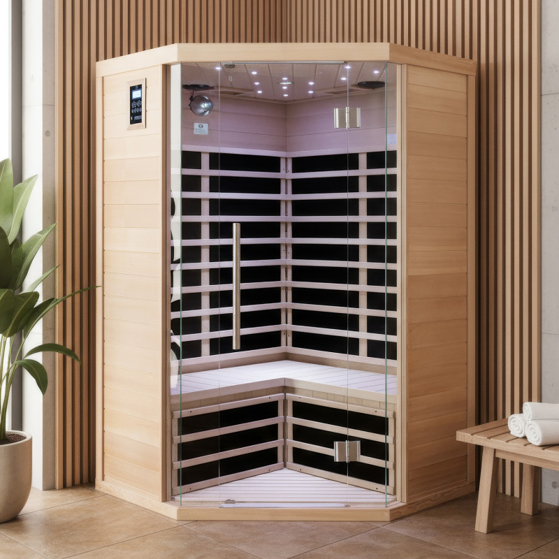 Sauna de infrarrojos con paneles de carbono LUXE 2180W 2-3 plazas - SNÖ
