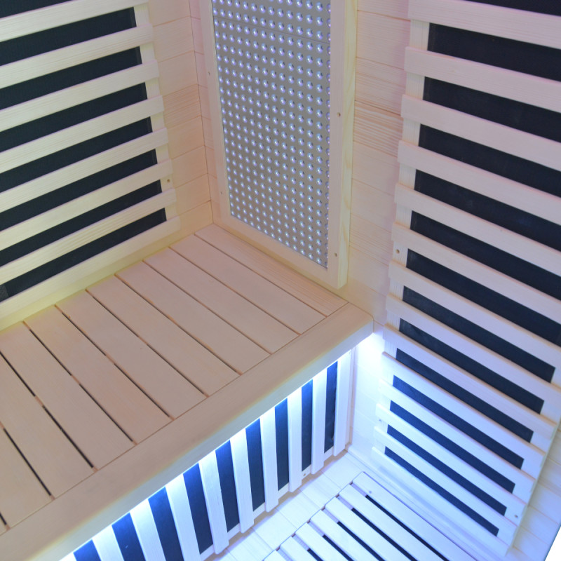 Sauna de infrarrojos LOIS para 2 personas - con paneles de carbono de 1900W y controlador wifi