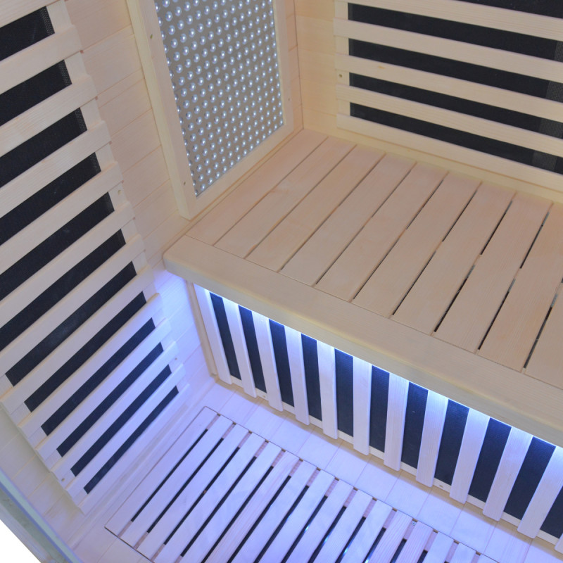 Sauna de infrarrojos LOIS para 2 personas - con paneles de carbono de 1900W y controlador wifi