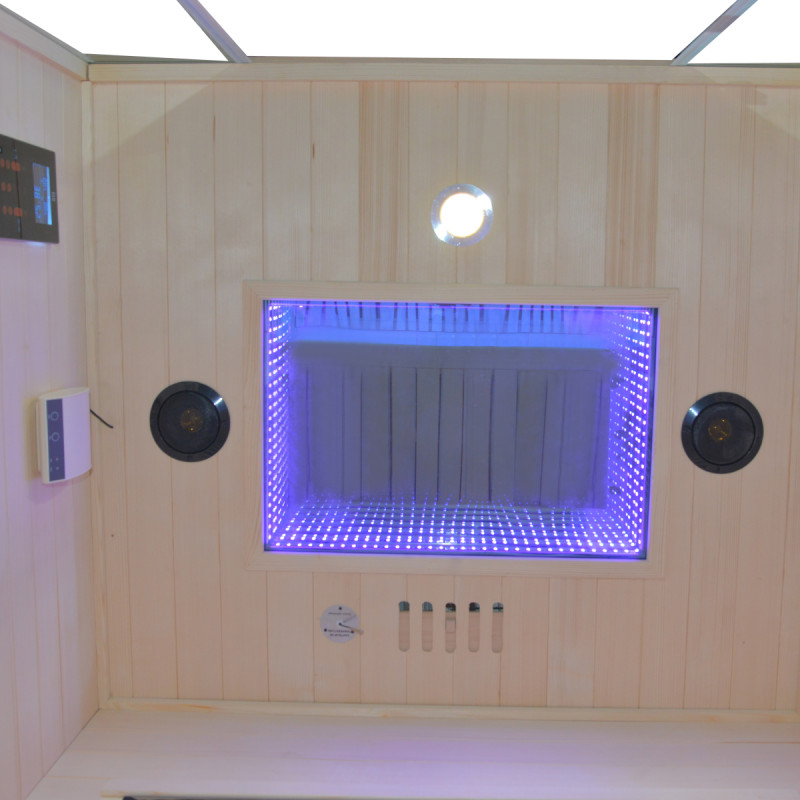 Sauna de infrarrojos LOIS para 2 personas - con paneles de carbono de 1900W y controlador wifi