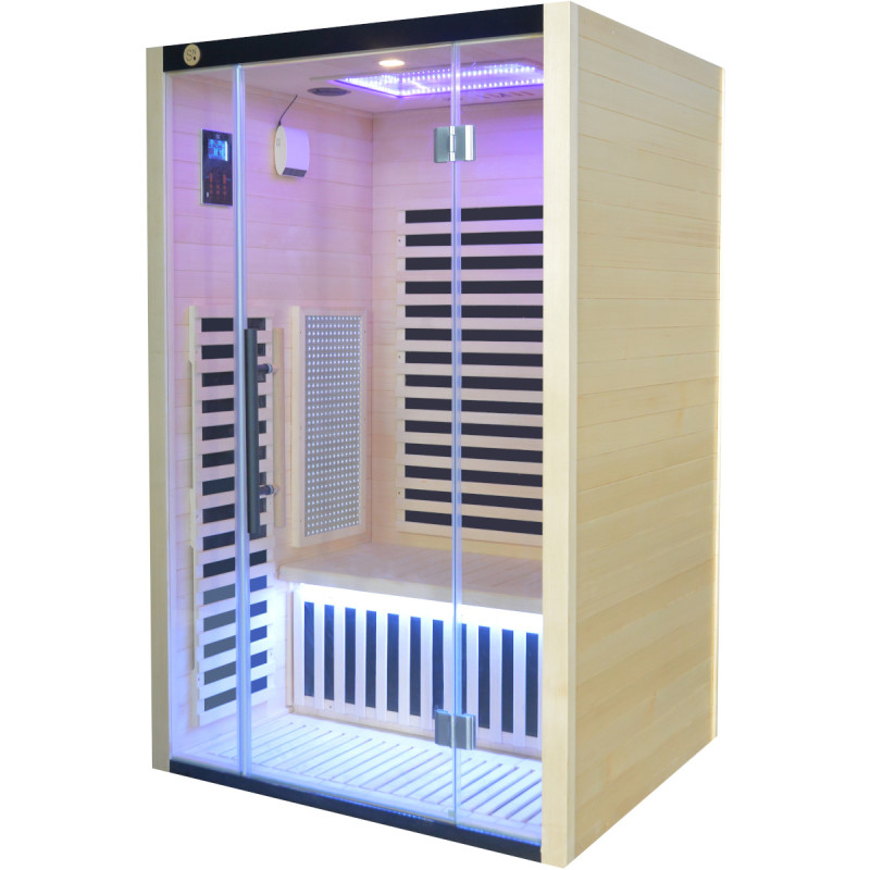 Sauna de infrarrojos LOIS para 2 personas - con paneles de carbono de 1900W y controlador wifi