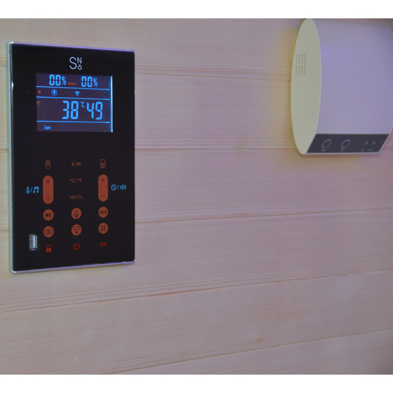 Sauna de infrarrojos LOIS para 2 personas - con paneles de carbono de 1900W y controlador wifi