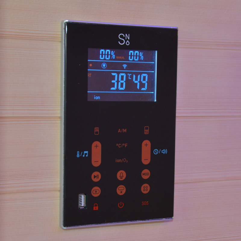 Sauna de infrarrojos LOIS para 2 personas - con paneles de carbono de 1900W y controlador wifi