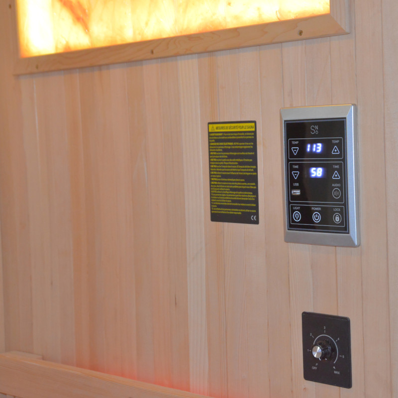 Sauna de infrarrojos LOIS para 2 personas - con paneles de carbono de 1900W y controlador wifi
