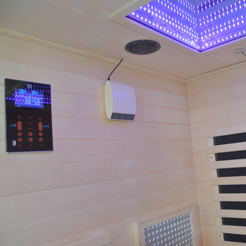 Sauna de infrarrojos LOIS para 2 personas - con paneles de carbono de 1900W y controlador wifi