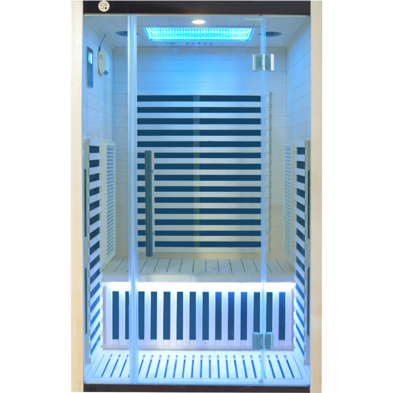 Sauna de infrarrojos LOIS para 2 personas - con paneles de carbono de 1900W y controlador wifi