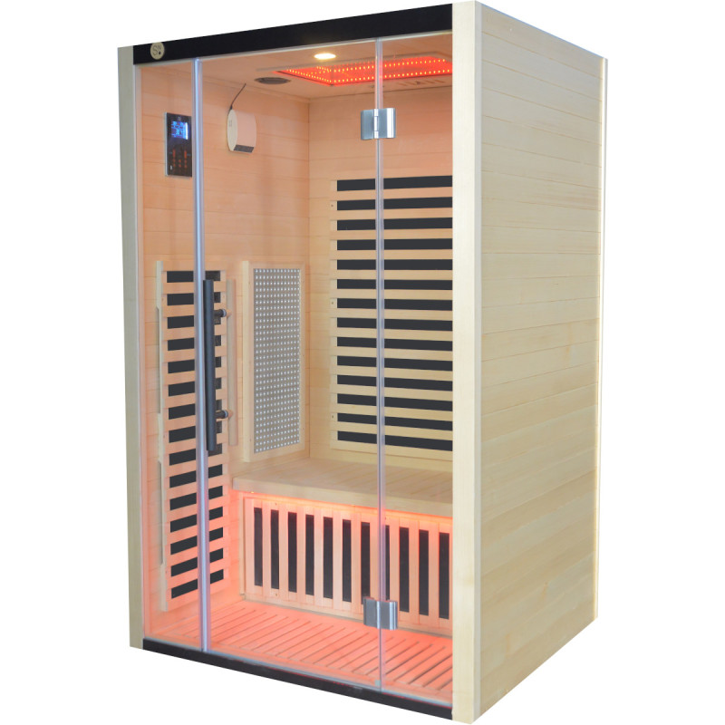 Sauna de infrarrojos LOIS para 2 personas - con paneles de carbono de 1900W y controlador wifi