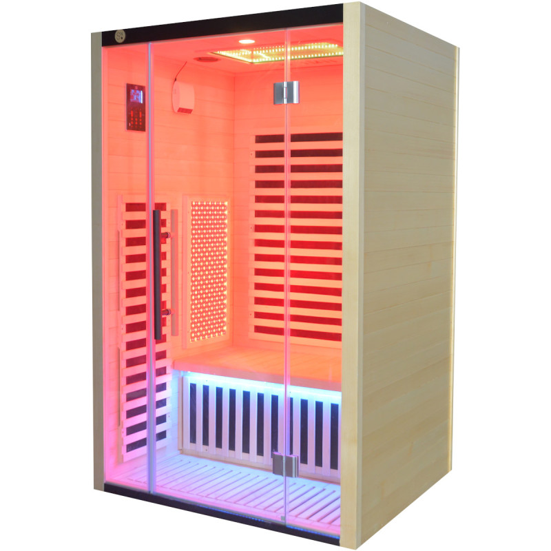 Sauna de infrarrojos LOIS para 2 personas - con paneles de carbono de 1900W y controlador wifi