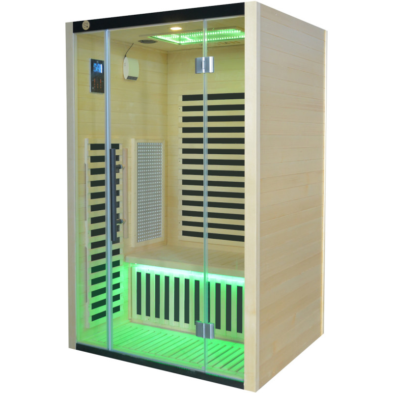Sauna de infrarrojos LOIS para 2 personas - con paneles de carbono de 1900W y controlador wifi