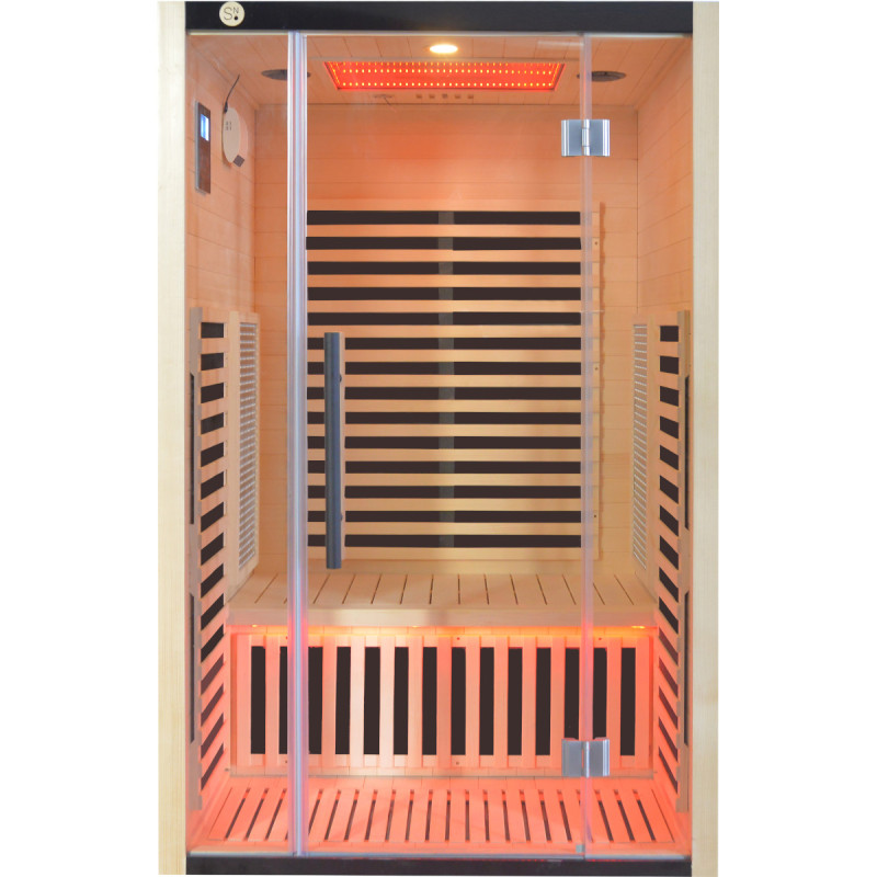 Sauna de infrarrojos LOIS para 2 personas - con paneles de carbono de 1900W y controlador wifi