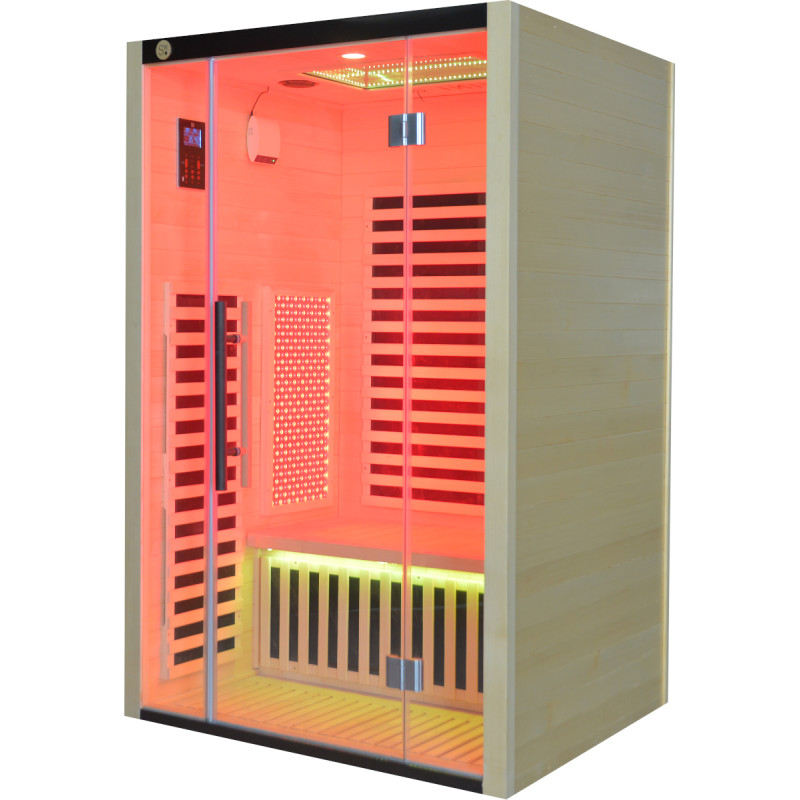 Sauna de infrarrojos LOIS para 2 personas - con paneles de carbono de 1900W y controlador wifi