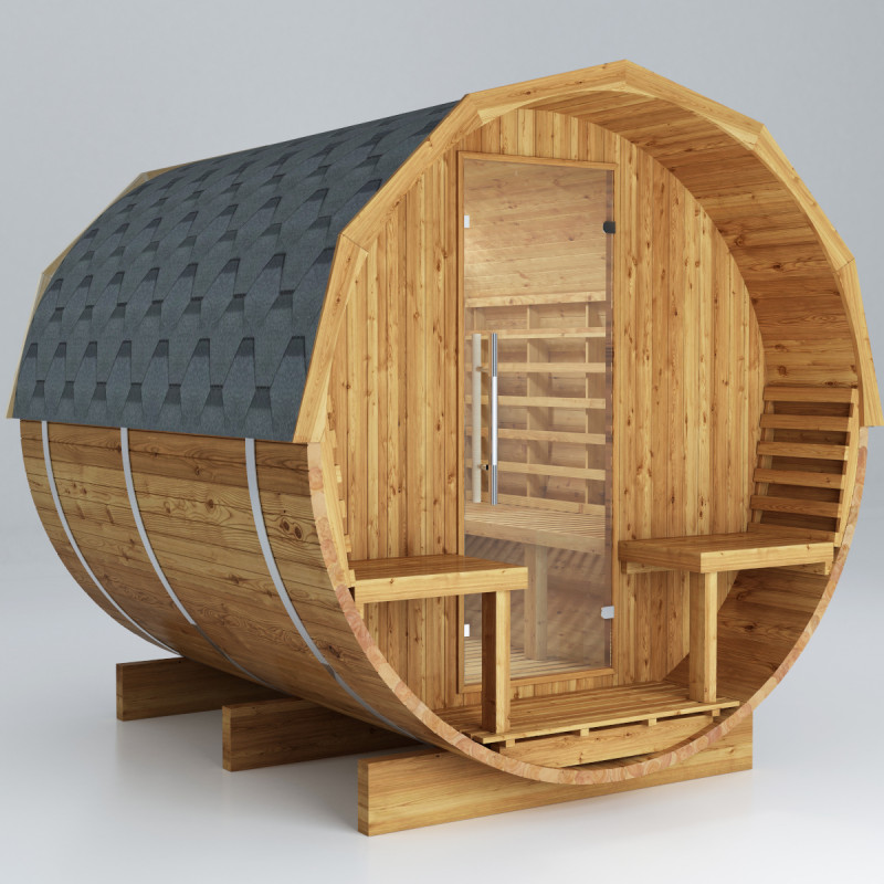 Sauna exterior Barril de madera termotratada para 4 a 6 personas - SNÖ
