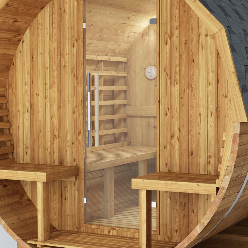 Sauna exterior Barril de madera termotratada para 4 a 6 personas - SNÖ