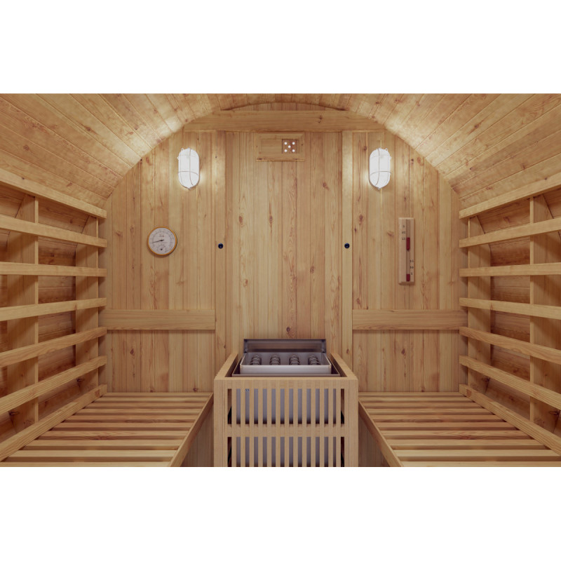 Sauna exterior Barril de madera termotratada para 4 a 6 personas - SNÖ